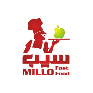 طراحی لوگو فست فود سیب میلو